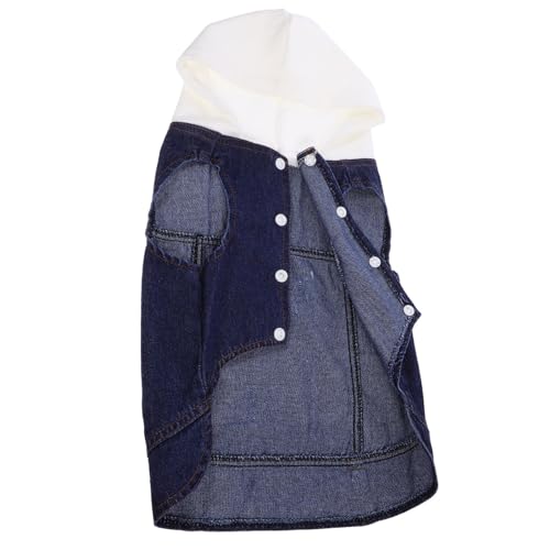 Happyyami Giacca di Jeans Cappotto Cane Cappottino Cane Vestiti Estivi per Animali Domestici Vestiti Jeans per Cani Cucciolo Gilet per Animali Domestici Vestiti per Animali Domestici Bianca