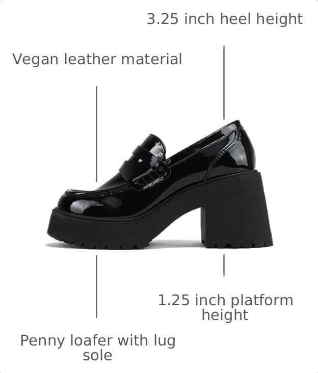 Image of Soda inchAMP inch ~ Women Round Toe Slip-On Lug Sole High Heel Penny Loafer Shoe
