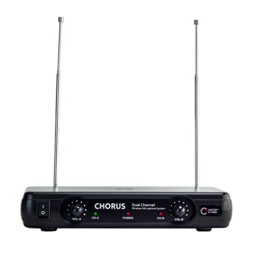 CenterStage Chorus Dual Wireless Handheld Microphone System- Easy Setup- Karaoke, Performance, Presentation