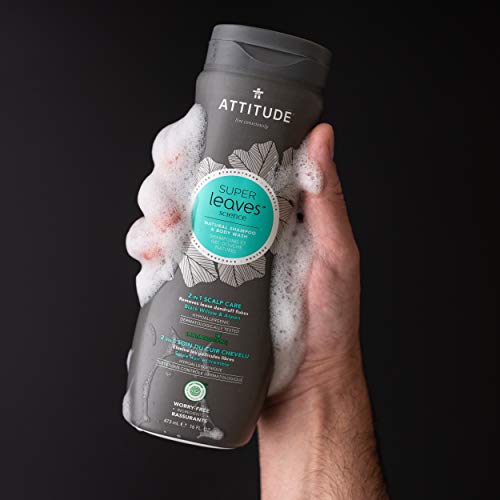 Attitude 2In1 Shampoo And Body Wash, Ewg Verified, Plant And Mineral-Based Ingredients, Vegan And Cruelty-Free Personal Care Products, Scalp Care, Black Willow And Aspen, 16 Fl Oz #TOP2
