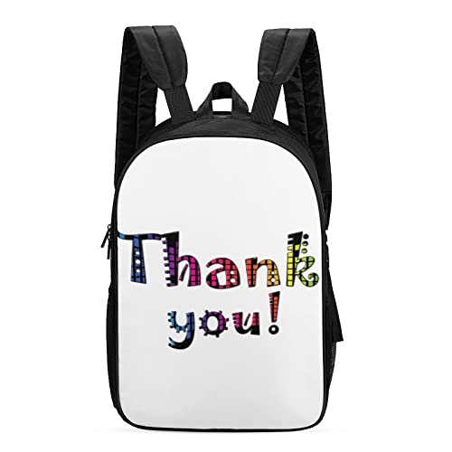Personalized City Backpacks Teens Daily Bag Checkered Thank You Printed Casual Daypack Rucksack
