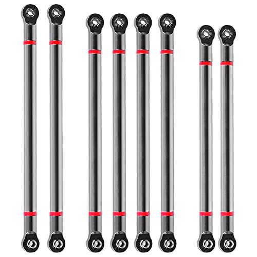 WEISHUJI 313MM Wheelbase Link Rod, 313MM Wheelbase Link Rod Chassis Linkage, Upper & Lower Rod Link Linkage for 1/10 RC Axial SCX10 313mm Wheelbase