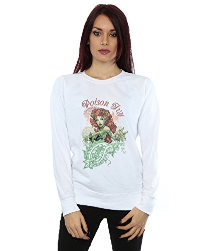 Absolute Cult DC Comics Women's Poison Ivy Paisley Sweatshirt White Medium
