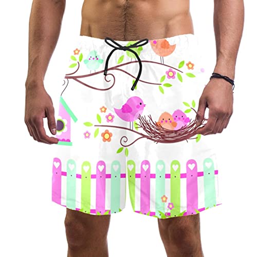 Maillots de bain pour hommes JDEZ short de plage à séchage rapide oiseaux