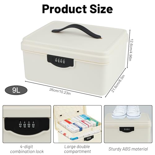 Caja de almacenamiento de medicamentos con cerradura digital de 4 dígitos 3