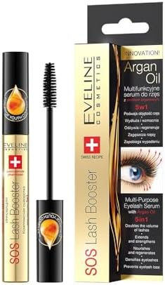 EVELINE COSMETICS Lash Booster with Argan Oil - Eyelash Serum - Doubles Volume, Extends & Strengthens - Multi Colored