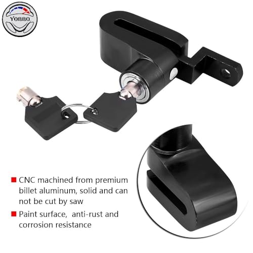 Yobbo Universal Bike Disc Brake Lock, Bicycle Anti Theft Wheel Disk Locks, Motorcycle, Anti Rust Lock Bike Locker for Two Wheeler, Bike Safety Accessories (Random Colour)