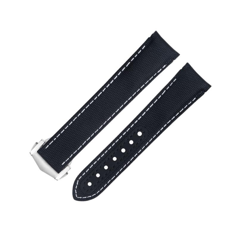 Bracelet montre cuir de vache 20mm extrémité incurvée pour Omega De Ville