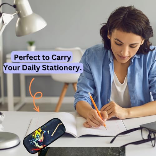 Image of Funfob Polyester Naruto Pencil Box For School College For Pen Pencil Or Other Stationery Products Pencil Pouch Travel Or Cosmetic Case (Naruto Black)