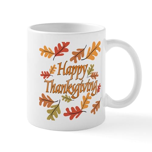 CafePress Happy Thanksgiving Mug Mugs 11 oz (325 ml) Ceramic Coff...
