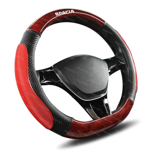 スズキ スペーシア ハンドルカバー カーボン×木目調 ステアリングカバー スペーシア MK53S MK54S MK42 MK32 MK03系 MK33V MK94S おしゃれ 通気性がよい 滑り防止 ハンドル 保護カバー D型ホイールカバー カスタム イン