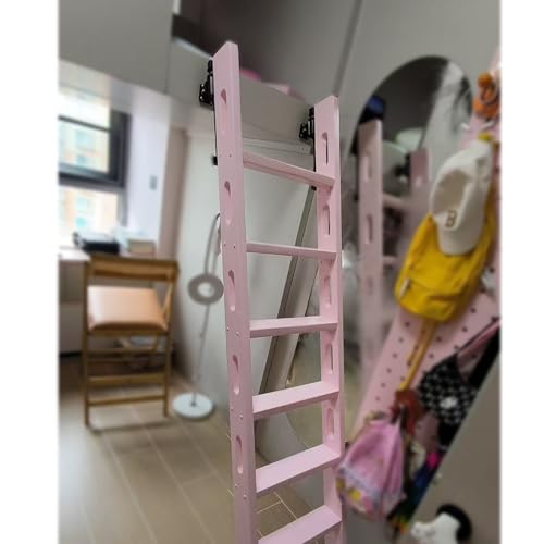 Escaleras para Áticos Escalera Corredera de Madera para Montaje en Pared, Escaleras Rosas para Literas Que Ahorran Espacio, Escaleras de Mano para Subir a Desvanes o Áticos(3 Step-1.05m(3.4ft))