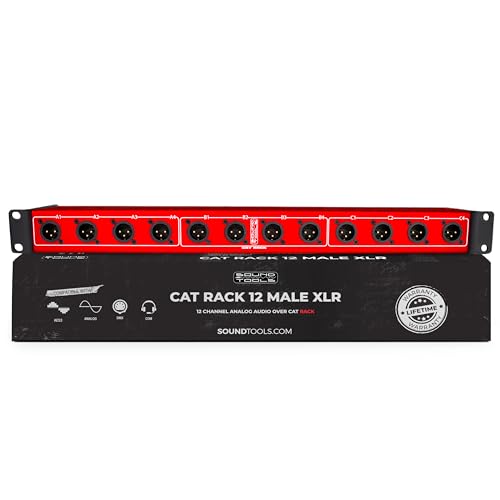 Sound Tools CAT Rack Male - Male XLR Stage Box with Audio Over Shielded CAT Cable. Send 12 Channels of Audio, DMX, Clear-Com or AES.
