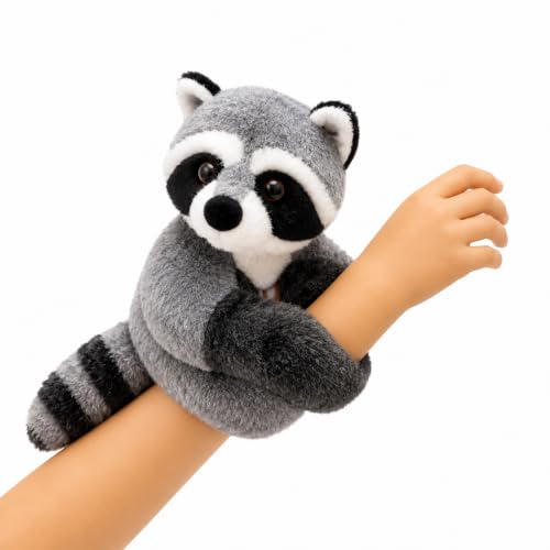 Image of Cute Animal Fur Plush Slap Wristband for Kids -Soft Toy Bracelet, Adjustable Snap Band for Boys & Girls