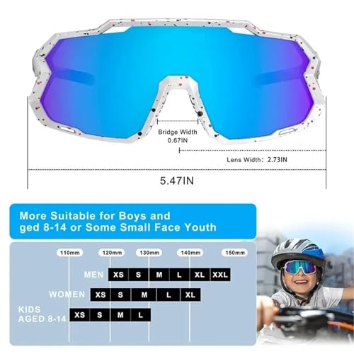 Lunettes de cyclisme enfant UV400 anti-choc pour VTT - 3