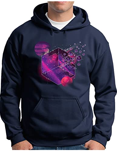 Sweat-shirt à capuche homme OM3 bleu marine grande taille vêtement hiver