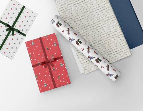 Set de 5 Pliegos de Papel de Regalo Extra Grande (70 X 95 cm) - Diseños Premium para Navidad, Cumpleaños y Eventos - Papel 80g con Guías de Corte en el Reverso - Pack Variado y Resistente