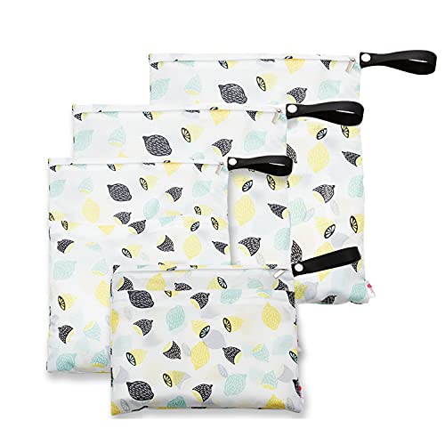 AUPOWER Bolsas húmedas de Tela 4 Unidades Bolsas húmedas Reutilizables Impermeables para bebé, Playa, Piscina, guardería, Gimnasio, Viajes Cover