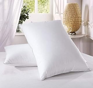 TopStyleFashion4u Hotel Quality 100% Duck Feather Pillow Pair Soft Extra Filling Pillow Comfortable Extra Filling Pack of 2, 4, 6 (2), Beige
