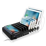 SIIG 10 Port 90W USB Charging station with Qi wireless and USB C Charging, Ambient Light Deck...