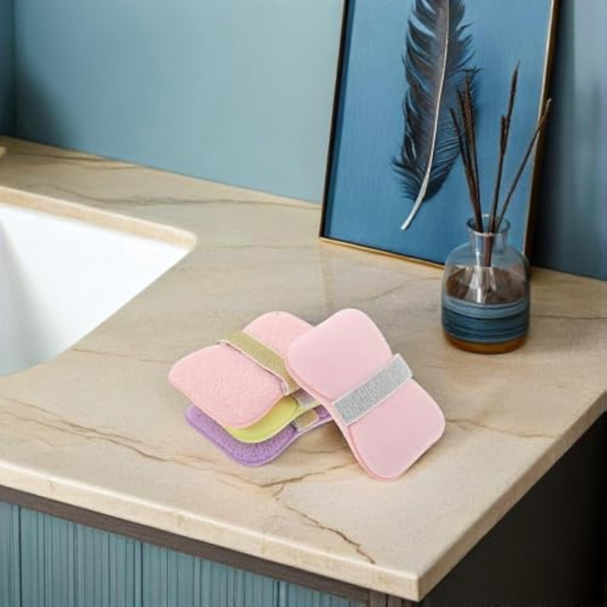 Soap-Infused Double-Sided Bath Sponge with Hand Strap