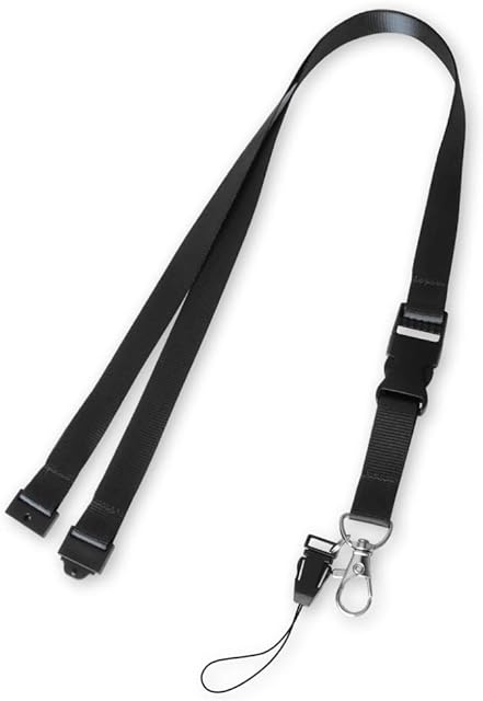 Lanyard X 1 Neck Lanyard Strap Office Lanyard for Holding a ID Card Holder, Pass Card Badge , Keys or Cell Mobile Phone (Black)