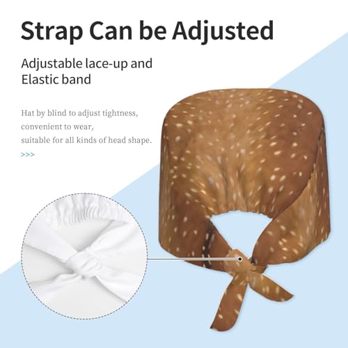 Image of Cute Pug Dog Print Working Cap Scrub Cap with Sweatband,Adjustable Fashion Bandage Tie Back Hat Headwear for Women Men