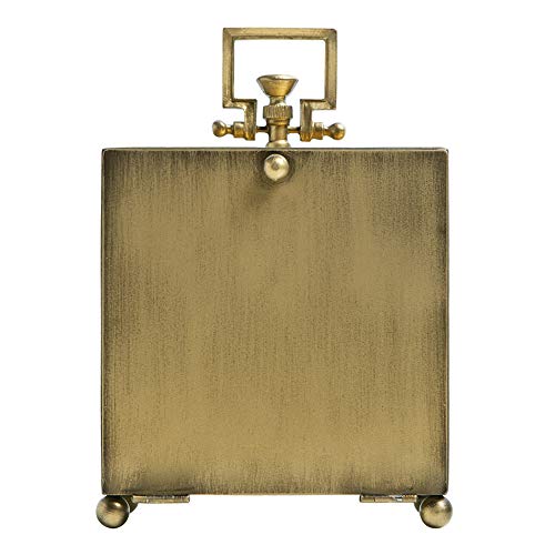 Image of NIKKY HOME Vintage Gold Table Clock, Silent Classic Large Mantel Clock | Non-Ticking Battery-Operated Metal Elegant Decorative Desk Clock, Perfect for Living Rooms, Offices, Shelves