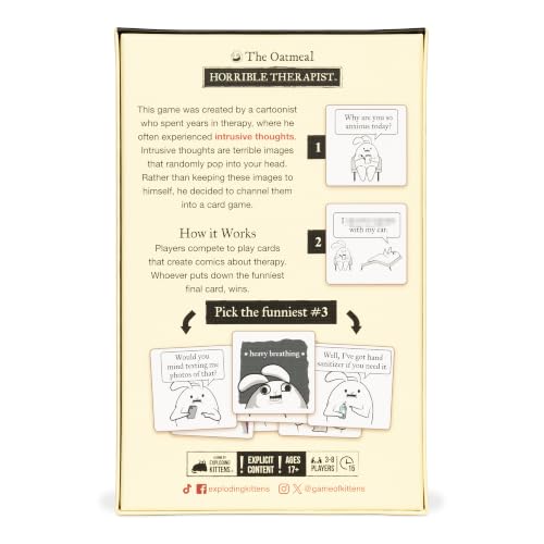 Image of Horrible Therapist: Extra Horrible Edition by Exploding Kittens - A Card Game for 3-8 Players, Ages 17+ - Adult Party Game for Family Night