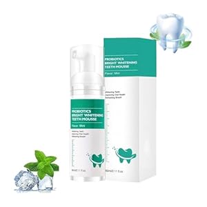 Probiotics Bright Whitening Teeth Mousse, Herbal Brightening Oral Repair Mousse,Teeth Whitening Mouthwash，Refreshing Breath Deep Cleaning Toothpaste， for Gum Health, Clear for Bad Breath(1pcs)