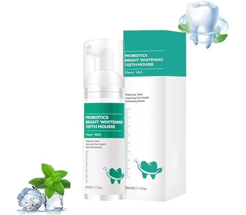 Probiotics Bright Whitening Teeth Mousse, Herbal Brightening Oral Repair Mousse,Teeth Whitening Mouthwash，Refreshing Breath Deep Cleaning Toothpaste， for Gum Health, Clear for Bad Breath(1pcs)