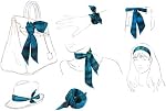 5pcs Tassels and Chains Design Sac à main Poignée Ruban écharpe Tête de cheveux Bande de cou Neckerchief Head Wrap Cadeaux de mode, multicolore, moyenne