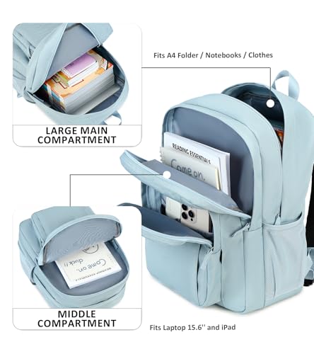 Image of abshoo Classical Basic Womens Travel Backpack For College Men Water Resistant Bookbag (LightsteelBlue)