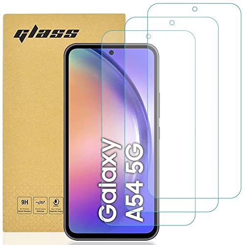 Totill [3 Pack] for Samsung Galaxy A54 Tempered Screen Protector 99.99% HD Clarity 9H Hardness Premium Quality Guard Film Case Friendly Comfortable Round Edge Shockproof Scratchproof oilproof