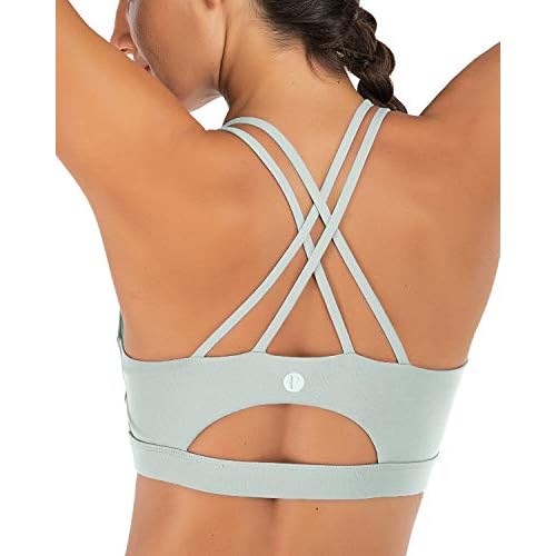 RUNNING GIRL Sports Bras for Women,Padded Sports Bra Tank Top Sexy Crisscross Back High Impact Longline Workout Yoga Bra