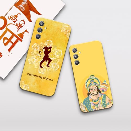 Image of COLORflow Back Cover Compatible with Samsung Galaxy A34 5G | Hanuman Ji, Bajrangbali, Lord, God Color Customized Back Cover Compatible with Samsung Galaxy A34 5G
