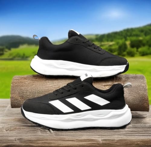 Image of Premium Black Sports Shoes for Men |Lightweight Running Shoes | Casual Shoes for Men | Stylish Walking Shoes Sneakers for Men | Trendy Gym Shoes for Men (VX 1122)