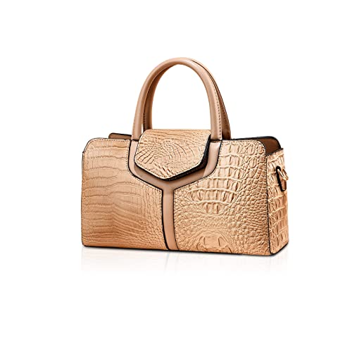 Sac à main femme crocodile kaki NICOLE & DORIS rétro et imperméable