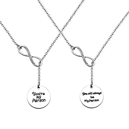 CHOORO You’re My Person Best Friend Y Necklace Set BFF Necklace Best Friend Gift (necklace set)