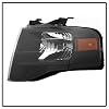 ACANII - For 2007-2014 Ford Expedition Black Housing Headlights Headlamps Replacement Pair Set Driver + Passenger Side