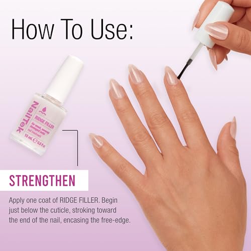 nail tek ridge filler formula 4  clear ridge filler for nails base coat nail strengthener polish for weak amp damaged nails 05 fl oz