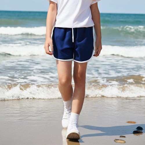 slaixiu Girls 5-Pack Athletic Shorts Breathable Workout Running Printed Dolphin Shorts 5-16 Year3