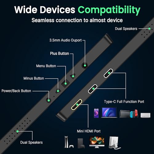 Image of QQH 4K Portable Monitor, 15.6 inch IPS 3840x2160 UHD USB-C HDMI Travel Portable Monitor for Laptop, Ultra-Slim Alloy Gaming Monitor Second Display with w /Smart Cover for PC, Phone, PS5 /4, Xbox, Switch