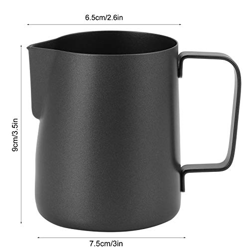 Coffee Art Pitcher, jarro para latte Art, 350 ml para Cafe Hotel Home Restaurant (350 ml preto - 304