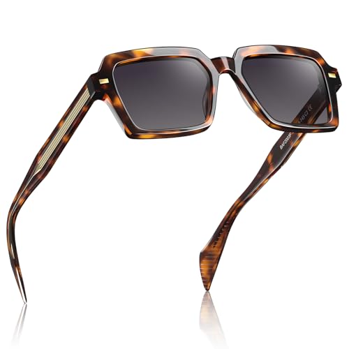 AVAWAY Rectangle Mens Polarized Sunglasses, Acetate Stylish UV Protection Geometric Narrow Sun Glasses Designer Fashion Shade