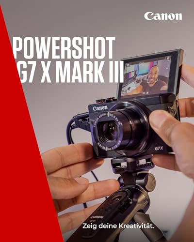 Canon PowerShot G7 X Mark III (Schwarz) – Kompakte Digitalkamera mit 1-Zoll-Sensor & 4K-Video – Ideal bei wenig Licht & auf Reisen – Mit WLAN & Bluetooth - Geliebt Für Kreatives Unterwegs