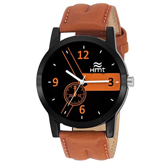 HEMTBLACK DIAL ANALOG WATCH for MEN - HM-GR815-BLK-BRW