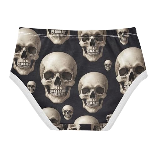 White Skull Heads Black Toddler Underwear Floral 2t Cotton Girl Panties Cute Colorful Briefs Kids Undies2
