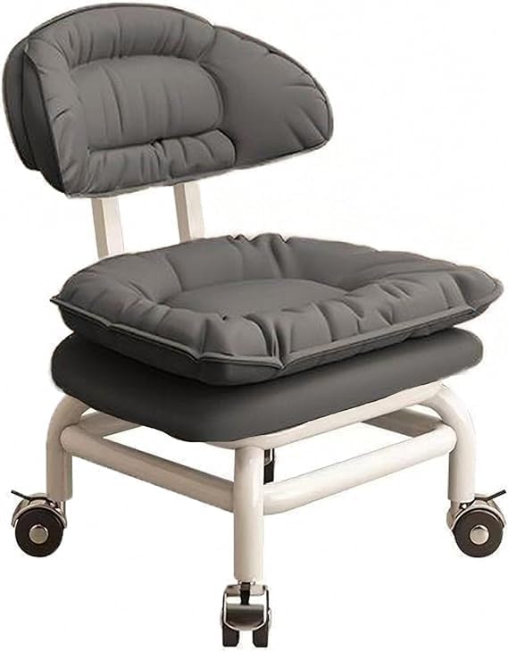 LAILAI Rolling Floor Chair with Backrest & Wheels, Padded Low Seat Stool with 360° Swivel Casters, Waterproof Cushioned Floor Chair for Home, Office, Study, Salon, Meditation & Floor Seating-image-47