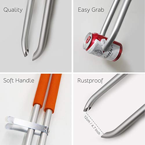 ejg 3634 long trash amp garbage picker grabber lightweight aluminium amp rustproof litter pick up stick trash tong reaching assist tool reacher tool for elderly garden nabber plogging orange